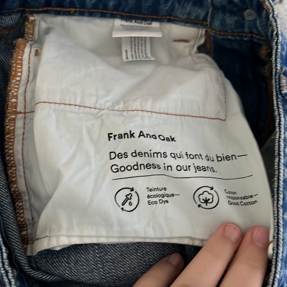 Frank & Oak Karen Kick Flare Raw Hem Organic Cotton Cropped Jeans 26 - Picture 12 of 14